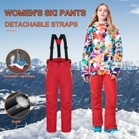Dugih rukava za zgužvane kombinezone zadebljane hlače u boji blokiranja boja Ski Mekano vanjsko ženski