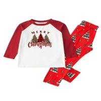 Božićne pidžame za porodična stabla pisma Ispiši raglan dugih rukava i casual hlače za spavanje