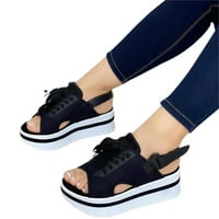 STAMENS Žene Chunky platforme sandale za vezanje Gornji PU cipele Kuka i petlje za pošiljke Pojačavanje