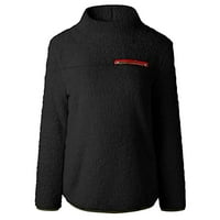 Mishuowoti zimski kaputi za žene Žene Solidne patelice Turtleneck bluza Duks duks majica majica crne