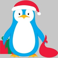 Božićni pingvin Muški atletski heather krem ​​grafički tee - dizajn od strane ljudi 3xl