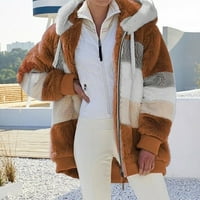 Honeeladyy Cleance ispod 10 $ Žene prevelizirani kaput od runa Fuzzy puni zip zimski kapuljač s kapuljačom