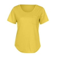 Gotyou Proljetni vrhovi ženske casual čvrsti džepovi plus veličine T majice Ljetni vrhovi TEE bluza
