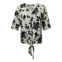 Bluza za žene Ženske žene Žene Ljeto Ležerne prilike V izrez Kratki rukav Labavi vrhunska košulja TOP-a