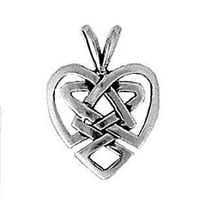 Sterling Silver 30 BO lančani keltski tkati ogrlica od kvota srca