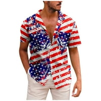 Ljetni trendi čišćenje muški košulje Nova američka dana neovisnosti majica kratkih rukava tiskana muške