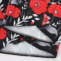 Obrezane lagane kapri palazzo hlače labave casual cvjetne vezene posteljine elastične pamučne labave pantalone crne s