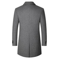 Leey-World Dugi zimski kaputi za muškarce Muške prekrivene jakne, plairan ugodan topljiv kaput sa kapuljačom