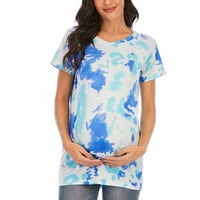 Juebong majice za žene casual skroz za negu kratkih rukava TURS Ljetne mame Osnove trudnoće Ties