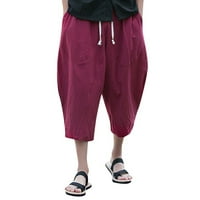 Muške hlače čišćenja muških ležernih slanih sportskih hlača CALF-duljine posteljine pantalone vrećaste