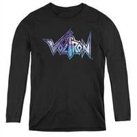 Trevco Sportska odjeća DRM250-WL- Ženska Voltron & Space Logo majica s dugim rukavima, crna - mala