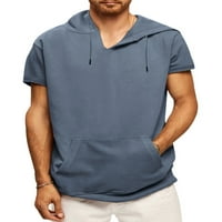 Luxplum Muška majica Majica Solid Color T Džep Ljetni vrhovi Comfy bluza Beach Basic Tee Tamno siva