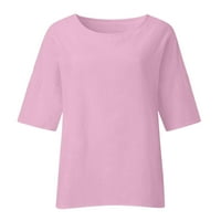 Puntoco Plus Veličina za čišćenje ženske bluze Ženske ljetne obrezive rukave pamučna linija labava košulja