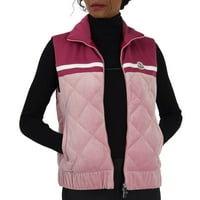Moncler Dame Open Pink Logo-patch jaknu bez rukava, veličina X-Large