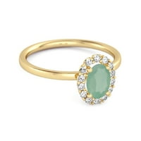 Plutajući halo prsten sterling srebrni zlatni Vermeil 1. CTW prirodni smaragdni ženski vjenčani prsten