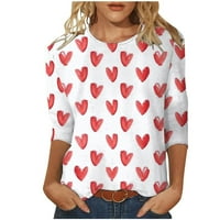 Dasayo majica s dugim rukavima Žene Žene Modni ispisani labavi majica rukava rukava za bluzu Okrugli