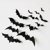 Halloween šišmiši zidni dekor 3D naljepnice Vodootporni crni sablasni miševi za uređenje u sobi