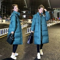 Ženske prevelike dugim toplim kaputom Vintage zimska kapuljača pamučna jakna Parkas casual korejska