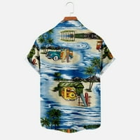 Havajski košulje Jsaierl Muns Ljetna tropska grafička majica Modne majice kratkih rukava dolje Aloha