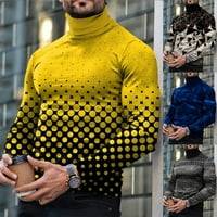 Muškarci Turtleneck Dugi rukav Print Slim Fit Pulover džemper Duks majica B