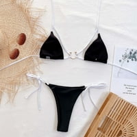 Hesxuno kupaći kostimi za žene Bikini Žene Solidni zavoj Halter bikini set push-up kupaći kostim kupaći
