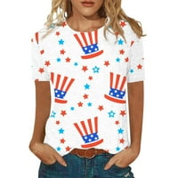 Žene 4. srpnja Majica Ženska američka košulja zastava Stars Striped casual crewneck majice kratkih rukava