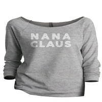Nana Claus ženske modne utočne rukave raglan lagana dukserica Crni medij