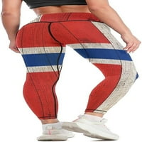 Norveška zastava na Grunge drvenim ženskim joga hlače visoke struk Tummy Control Tajice Sportske pantalone