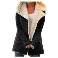 Žene plus veličina zimska topla kompozitna Plushbutton reverska jakna Outcoat, kupite jednu ili dvije