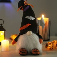 PUDCOCO HALLOWEEN GNOME GNOME GLOME ukras - srpska sjekira gnome lutka sa rasvjetom za kućni dekor