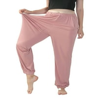 Paille dame pantalone džepne rublje pune boje plus veličine hlače rastezanje PLES PJ dno ružičaste 4xl