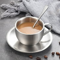 Sufanic dvo-palub od nehrđajućeg čelika šalice za kavu Čajne čajne šalice mlijeka sa mat kašikom