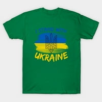 Labava majica s kratkim rukavima Hanas muških kratkih rukava okrugli vrat vrhovi ukrajinski ispis zeleni