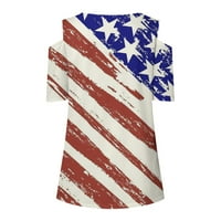 Sjedinjene Američke Države zastava Tee Majica Žene 4. srpnja Poklon majica Casual kratkih rukava Američki