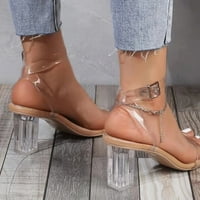 Sandale za žene Jedan remen za remenske sandale Ljeto guste potpetice, a ne umorna noga visoka peta
