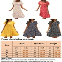 REJLUN Žene Ljeto Plaže Sundress cvjetni print Mini haljina kratkih rukava Haljina Bohemian Laight Party