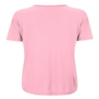 Dame vrhovi suncokretov otisak T majica CREW izrez TEE ženska boemska tunika Loungewear bluza ružičasta