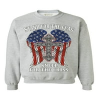 Neugodni stilovi Patriotic Unise Crewneck stoji za zastavu Kleel za poprečni džemper ponosan američki
