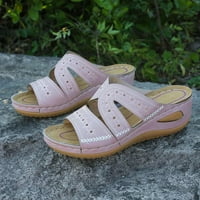 Borniu Womens Sandale Flip Flops za žene, Ženske višebojne vezene sandale sa klinnim ribljim platformama