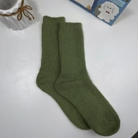 Žene Ediodpoh Jesen i zima Solidna boja vunene čarape jednostavne modne čvrste boje Srednja cijev čarape