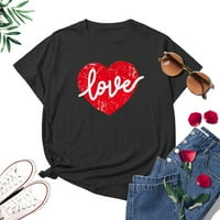 Valentines Day Pokloni Ženska moda O-izrez Kratki rukav Ležerne prilike slatka majica za odmor