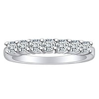 Carat Okrugli oblik Bijeli prirodni dijamantski kamen vjenčani prsten u 14K čvrstim bijelim zlatnim