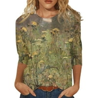 Ženski vrhovi odozgo ispod $ velike veličine okruglih bluza za bluzu grafički otisci Casual rukave majice