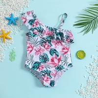 4- GODINE Djevojčice kupaće kostim djeca dječje djevojke modne slatke cvijeće Print bikini ruffles jednodijelni