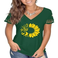 Majica GRIANOOK za žene cvjetna print majica kratki rukav ljetni vrhovi dame ženske modne tuničke bluze