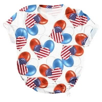 Objavljivanje 4. jula Thirs za žene Modne američke zastave Top Patriotske zvijezde Stripes T-majice