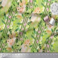Soimoi Green Japan Crepe saten tkaninski list cvjetni ispisani zanatski tkanini pored dvorišta