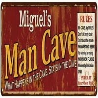 Miguel's Man Cave pravila crveni metalni znak 106180004329
