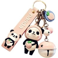 Biekopu lanac ključeva, crtani panda voćni fudbalski privjesci za nogometne privjeske sa visećim prstenom, remen za zglobove, kopča za torbu, torbicu, novčanik