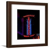 Crveni Neon potpisuju Nashville Crossroads, Music City, Lower Broadway Area, Nashville, Tennessee, SAD,